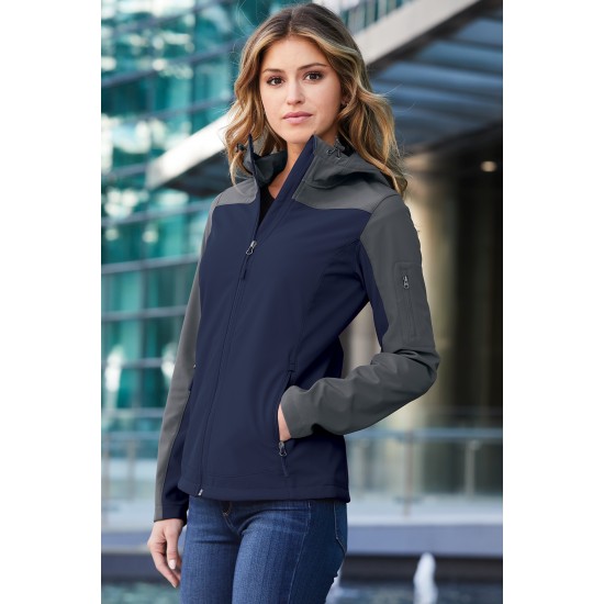 Port Authority Ladies Hooded Core Soft Shell Jacket. L335 Port Authority Ladies Hooded Core Soft Shell Jacket. L335