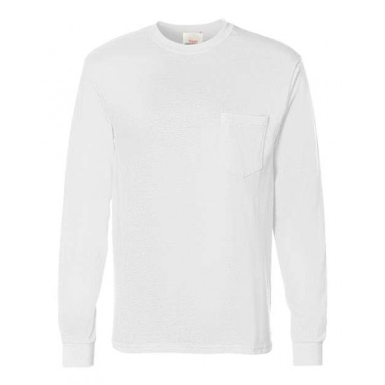 Hanes 5596 - Authentic Long Sleeve Pocket T-Shirt Hanes 5596 - Authentic Long Sleeve Pocket T-Shirt