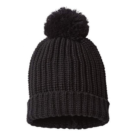 Richardson 143R - Chunky Cable with Cuff & Pom Beanie Richardson 143R - Chunky Cable with Cuff & Pom Beanie