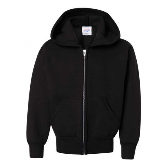 Hanes P480 - EcoSmart Youth Full-Zip Hooded Sweatshirt Hanes P480 - EcoSmart Youth Full-Zip Hooded Sweatshirt
