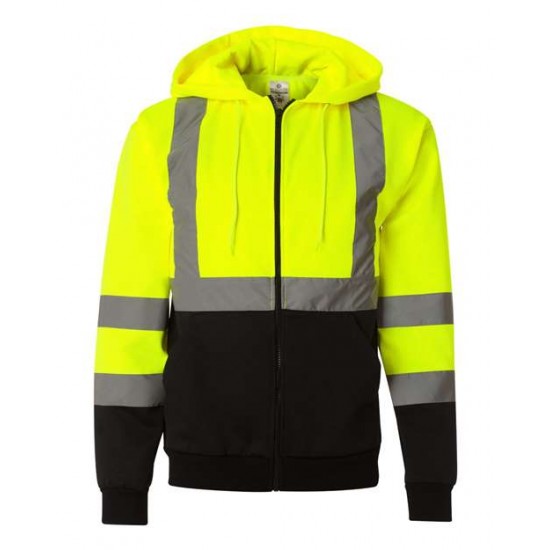 Kishigo JS102-103 - Hi-Vis Full-Zip Hooded Sweatshirt Kishigo JS102-103 - Hi-Vis Full-Zip Hooded Sweatshirt