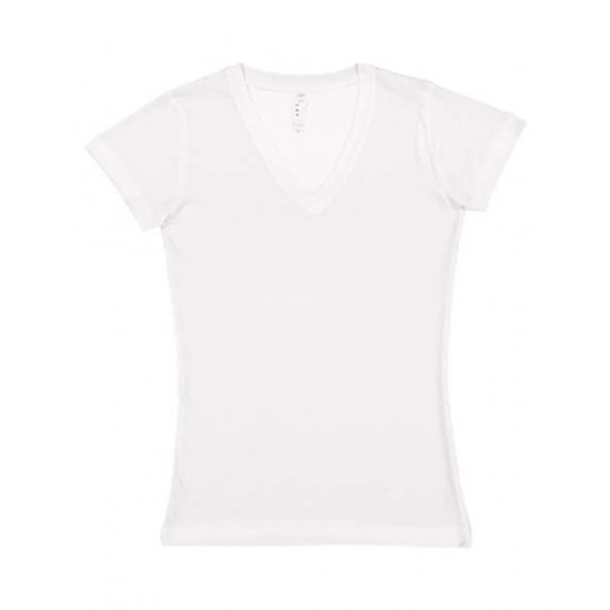 LAT 3607 - Junior's Fine Jersey V-Neck Tee LAT 3607 - Junior's Fine Jersey V-Neck Tee
