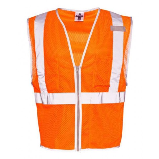Kishigo 1507-1508 - Premium Brilliant Series Three-Pocket Zippered Mesh Vest Kishigo 1507-1508 - Premium Brilliant Series Three-Pocket Zippered Mesh Vest