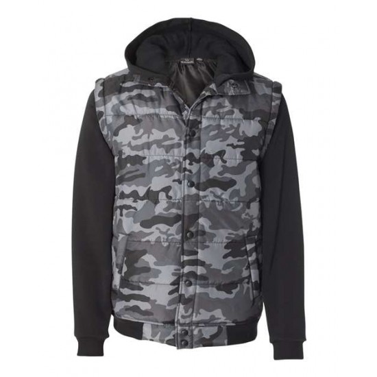 Burnside 8701 - Nylon Vest with Fleece Sleeves Burnside 8701 - Nylon Vest with Fleece Sleeves