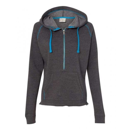 J. America 8876 - Women's Half-Zip Triblend Hooded Pullover Sweatshirt J. America 8876 - Women's Half-Zip Triblend Hooded Pullover Sweatshirt