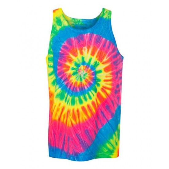 Dyenomite 420MS - Unisex Multi-Color Spiral Tie-Dyed Tank Top Dyenomite 420MS - Unisex Multi-Color Spiral Tie-Dyed Tank Top