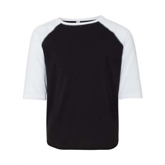 LAT 6130 - Youth Baseball Fine Jersey Three-Quarter Sleeve Tee LAT 6130 - Youth Baseball Fine Jersey Three-Quarter Sleeve Tee