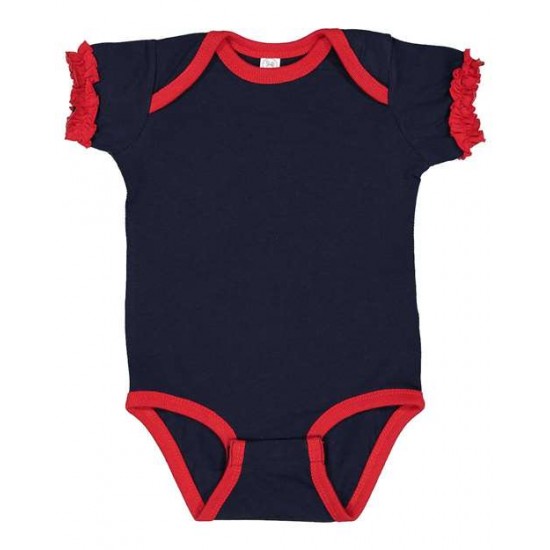 Rabbit Skins 4429 - Infant Ruffle Fine Jersey Bodysuit Rabbit Skins 4429 - Infant Ruffle Fine Jersey Bodysuit