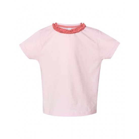 Rabbit Skins 3329 - Toddler Girls' Ruffle Neck Fine Jersey Tee Rabbit Skins 3329 - Toddler Girls' Ruffle Neck Fine Jersey Tee