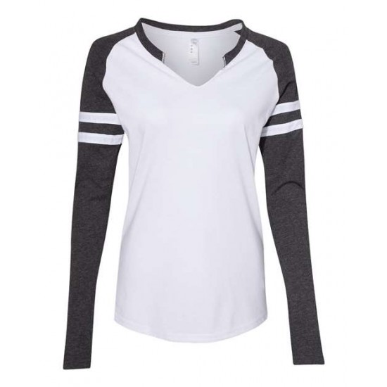 LAT 3534 - Women's Fine Jersey Mash Up Long Sleeve T-Shirt LAT 3534 - Women's Fine Jersey Mash Up Long Sleeve T-Shirt