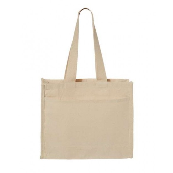 Q-Tees Q1100 - 14L Tote with Contrast-Color Handles Q-Tees Q1100 - 14L Tote with Contrast-Color Handles