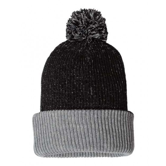 Sportsman SP70 - 12" Speckled Pom-Pom Cuffed Beanie Sportsman SP70 - 12" Speckled Pom-Pom Cuffed Beanie