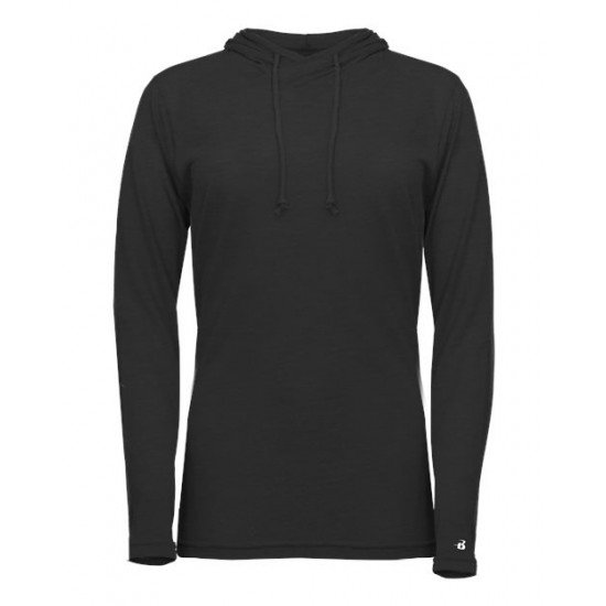 Badger 4965 - Women's Tri-Blend Surplice Long Sleeve Hooded T-Shirt Badger 4965 - Women's Tri-Blend Surplice Long Sleeve Hooded T-Shirt