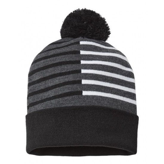 CAP AMERICA RKH12 - USA-Made Half Color Beanie CAP AMERICA RKH12 - USA-Made Half Color Beanie