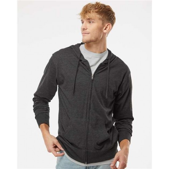 Independent Trading Co. SS150JZ - Lightweight Jersey Full-Zip Hooded T-Shirt Independent Trading Co. SS150JZ - Lightweight Jersey Full-Zip Hooded T-Shirt