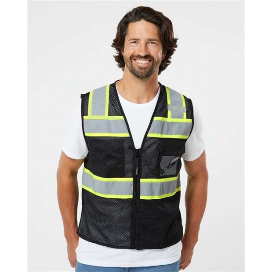 Kishigo B150-156 - EV Series Enhanced Visibility 3 Pocket Mesh Vest Kishigo B150-156 - EV Series Enhanced Visibility 3 Pocket Mesh Vest