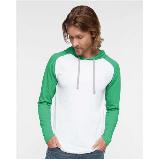 LAT 6917 - Fine Jersey Hooded Long Sleeve Raglan T-Shirt LAT 6917 - Fine Jersey Hooded Long Sleeve Raglan T-Shirt