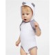 Rabbit Skins 4417 - Fine Jersey Infant Short Sleeve Raglan Bodysuit with Hood & Ears Rabbit Skins 4417 - Fine Jersey Infant Short Sleeve Raglan Bodysuit with Hood & Ears