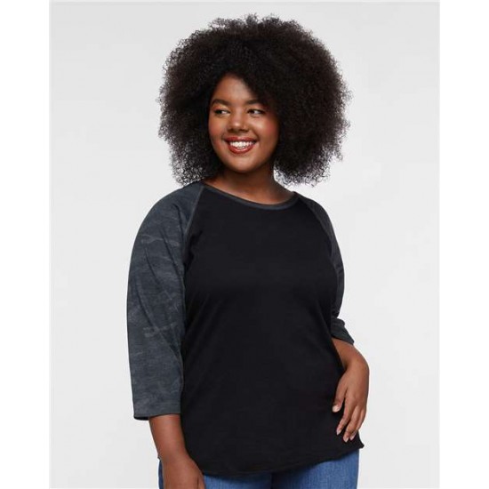 LAT 3530 - Women's Baseball Fine Jersey Three-Quarter Sleeve Tee LAT 3530 - Women's Baseball Fine Jersey Three-Quarter Sleeve Tee