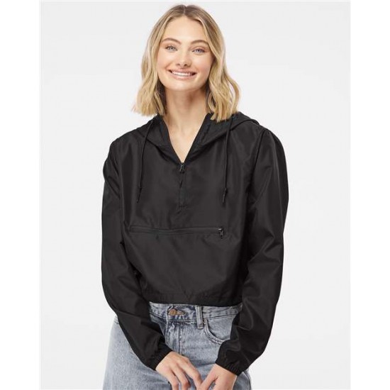 Independent Trading Co. EXP64CRP - Women's Lightweight Quarter-Zip Pullover Crop Windbreaker Independent Trading Co. EXP64CRP - Women's Lightweight Quarter-Zip Pullover Crop Windbreaker