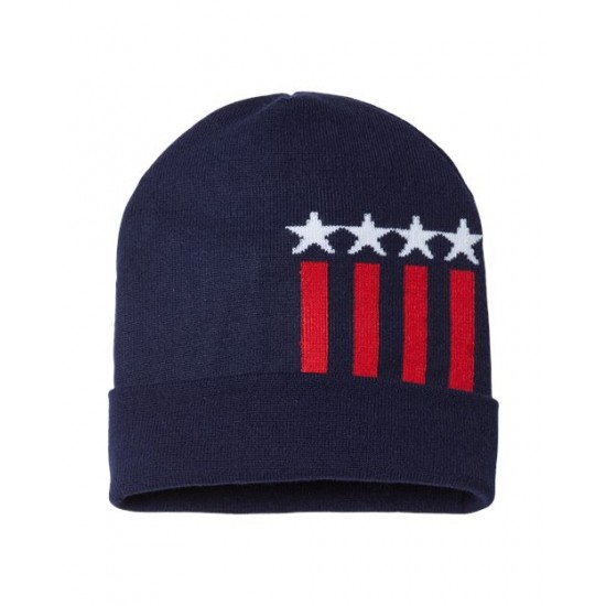 CAP AMERICA RK12 - USA-Made Patriotic Cuffed Beanie CAP AMERICA RK12 - USA-Made Patriotic Cuffed Beanie