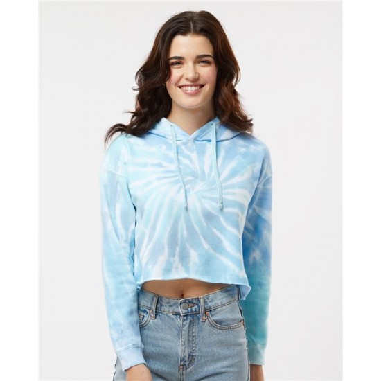 Colortone 8333 - Women's Tie-Dyed Crop Hooded Sweatshirt Colortone 8333 - Women's Tie-Dyed Crop Hooded Sweatshirt