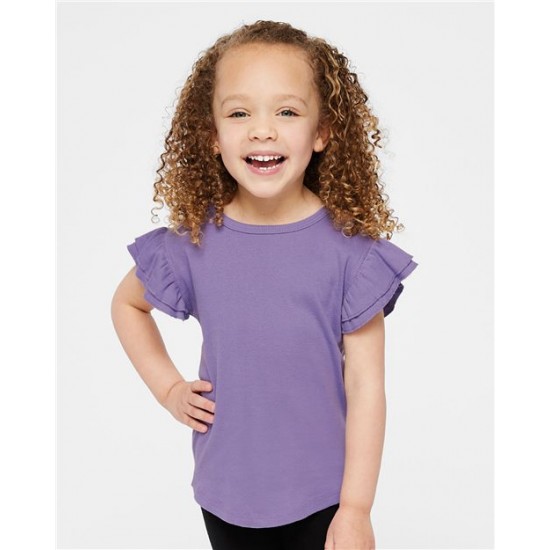 Rabbit Skins 3339 - Toddler Flutter Sleeve Tee Rabbit Skins 3339 - Toddler Flutter Sleeve Tee