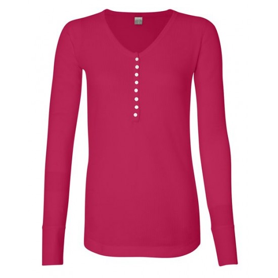 J. America 8252 - Women's Thermal Henley J. America 8252 - Women's Thermal Henley