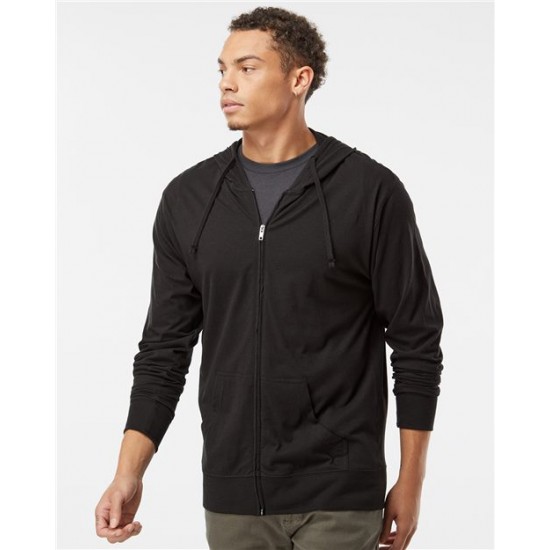 Independent Trading Co. SS150JZ - Lightweight Jersey Full-Zip Hooded T-Shirt Independent Trading Co. SS150JZ - Lightweight Jersey Full-Zip Hooded T-Shirt
