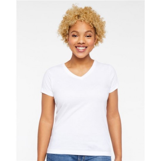 LAT 3507 - Women's Fine Jersey V-Neck Tee LAT 3507 - Women's Fine Jersey V-Neck Tee