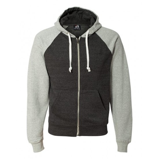 J. America 8874 - Triblend Raglan Full-Zip Hooded Sweatshirt J. America 8874 - Triblend Raglan Full-Zip Hooded Sweatshirt