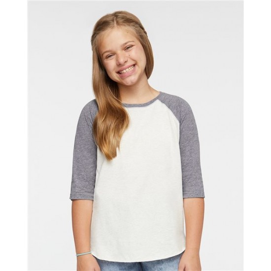 LAT 6130 - Youth Baseball Fine Jersey Three-Quarter Sleeve Tee LAT 6130 - Youth Baseball Fine Jersey Three-Quarter Sleeve Tee