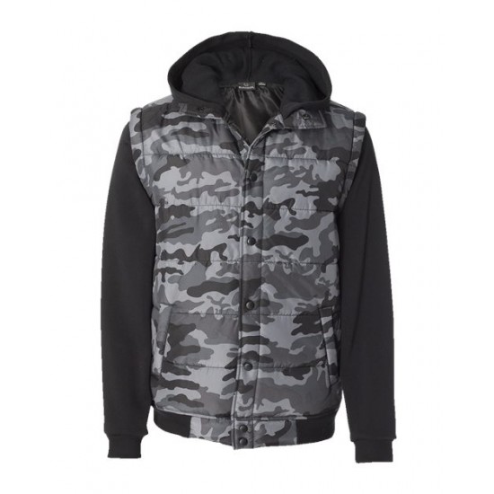 Burnside 8701 - Nylon Vest with Fleece Sleeves Burnside 8701 - Nylon Vest with Fleece Sleeves