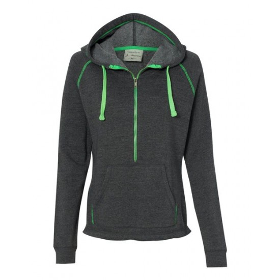 J. America 8876 - Women's Half-Zip Triblend Hooded Pullover Sweatshirt J. America 8876 - Women's Half-Zip Triblend Hooded Pullover Sweatshirt