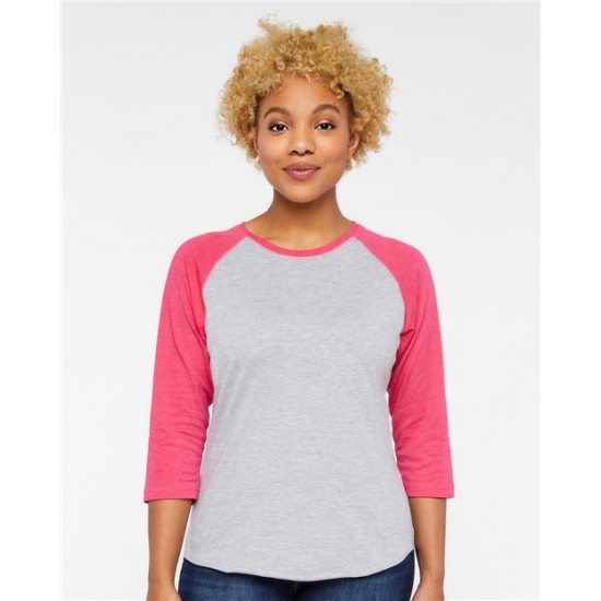 LAT 3530 - Women's Baseball Fine Jersey Three-Quarter Sleeve Tee LAT 3530 - Women's Baseball Fine Jersey Three-Quarter Sleeve Tee