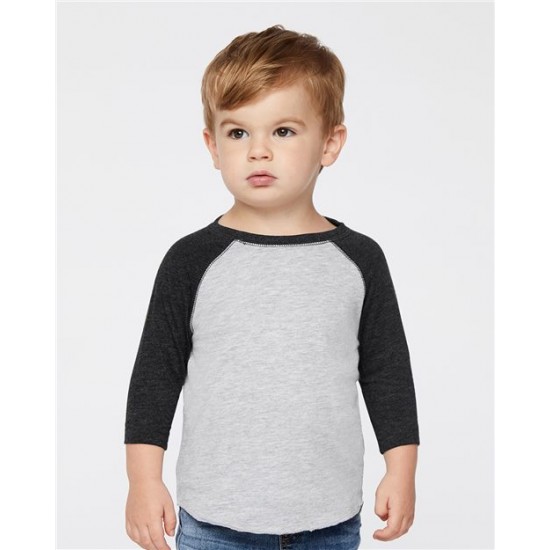 Rabbit Skins 3330 - Toddler Baseball Fine Jersey Three-Quarter Sleeve Tee Rabbit Skins 3330 - Toddler Baseball Fine Jersey Three-Quarter Sleeve Tee