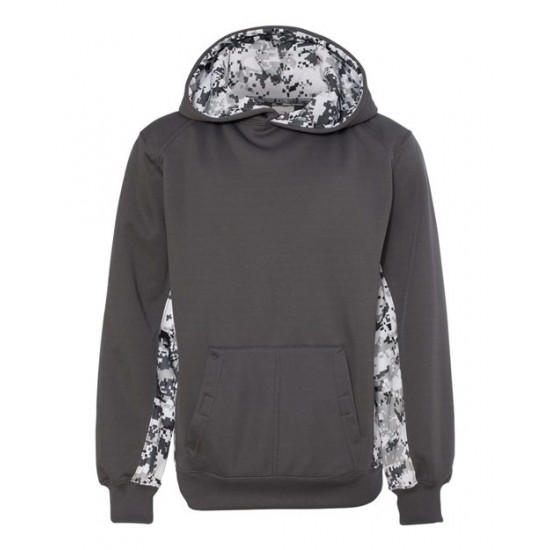 Badger 2464 - Youth Digital Camo Colorblock Performance Fleece Hooded Sweatshirt Badger 2464 - Youth Digital Camo Colorblock Performance Fleece Hooded Sweatshirt