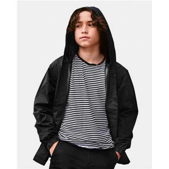 Independent Trading Co. EXP15YNB - Youth Water Resistant Hooded Windbreaker Coach's Jacket Independent Trading Co. EXP15YNB - Youth Water Resistant Hooded Windbreaker Coach's Jacket