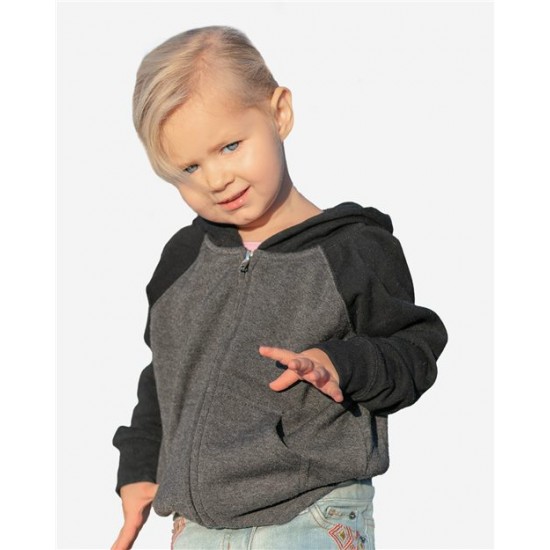 Independent Trading Co. PRM10TSBZ - Toddler Lightweight Special Blend Raglan Zip Hood Independent Trading Co. PRM10TSBZ - Toddler Lightweight Special Blend Raglan Zip Hood
