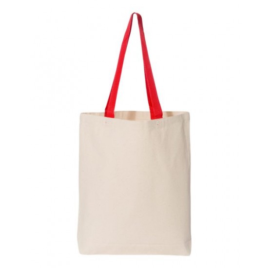 Q-Tees Q4400 - 11L Canvas Tote with Contrast-Color Handles Q-Tees Q4400 - 11L Canvas Tote with Contrast-Color Handles