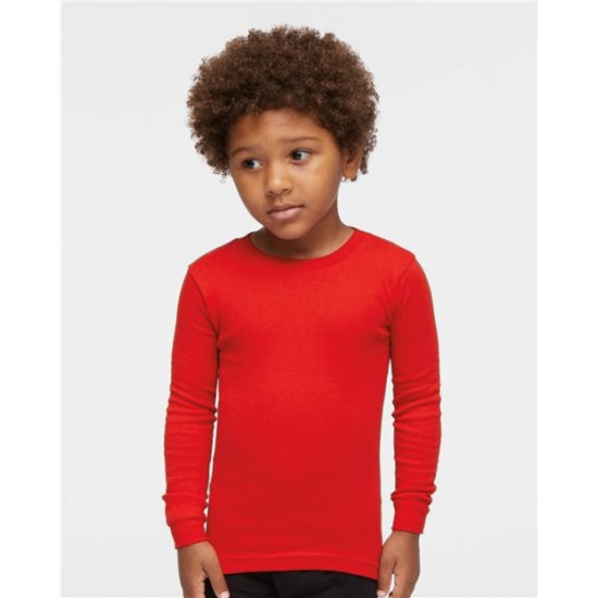 Rabbit Skins 201Z - Toddler Baby Rib Pajama Long Sleeve Top Rabbit Skins 201Z - Toddler Baby Rib Pajama Long Sleeve Top