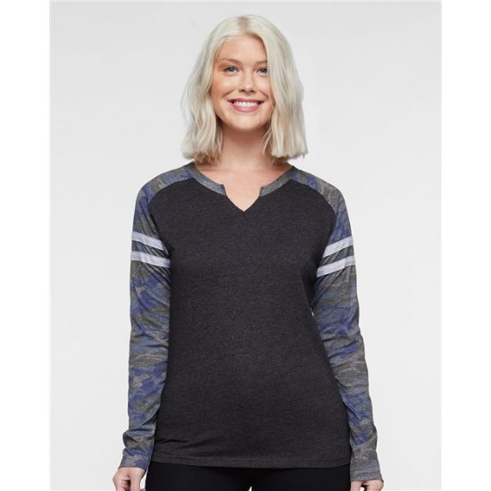 LAT 3534 - Women's Fine Jersey Mash Up Long Sleeve T-Shirt LAT 3534 - Women's Fine Jersey Mash Up Long Sleeve T-Shirt