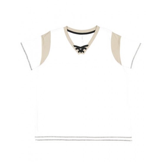 LAT 3833 - Women's Curvy Lace Up Fine Jersey Tee LAT 3833 - Women's Curvy Lace Up Fine Jersey Tee