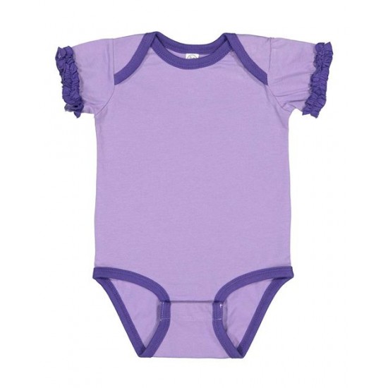 Rabbit Skins 4429 - Infant Ruffle Fine Jersey Bodysuit Rabbit Skins 4429 - Infant Ruffle Fine Jersey Bodysuit