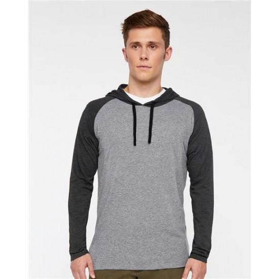 LAT 6917 - Fine Jersey Hooded Long Sleeve Raglan T-Shirt LAT 6917 - Fine Jersey Hooded Long Sleeve Raglan T-Shirt