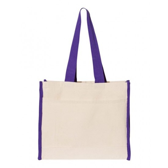 Q-Tees Q1100 - 14L Tote with Contrast-Color Handles Q-Tees Q1100 - 14L Tote with Contrast-Color Handles
