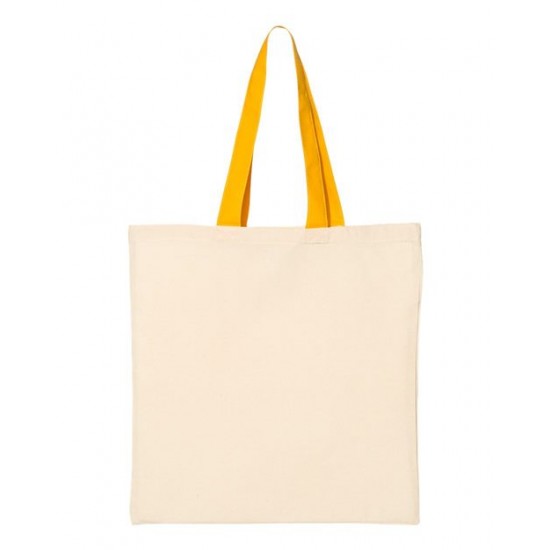 Q-Tees QTB6000 - Economical Tote with Contrast-Color Handles Q-Tees QTB6000 - Economical Tote with Contrast-Color Handles