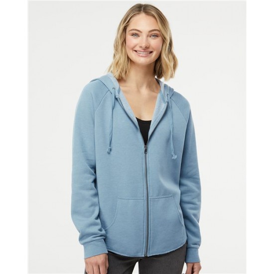 Independent Trading Co. PRM2500Z - Women's California Wave Wash Full-Zip Hooded Sweatshirt Independent Trading Co. PRM2500Z - Women's California Wave Wash Full-Zip Hooded Sweatshirt