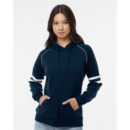 J. America 8645 - Women's Varsity Fleece Piped Hooded Sweatshirt J. America 8645 - Women's Varsity Fleece Piped Hooded Sweatshirt