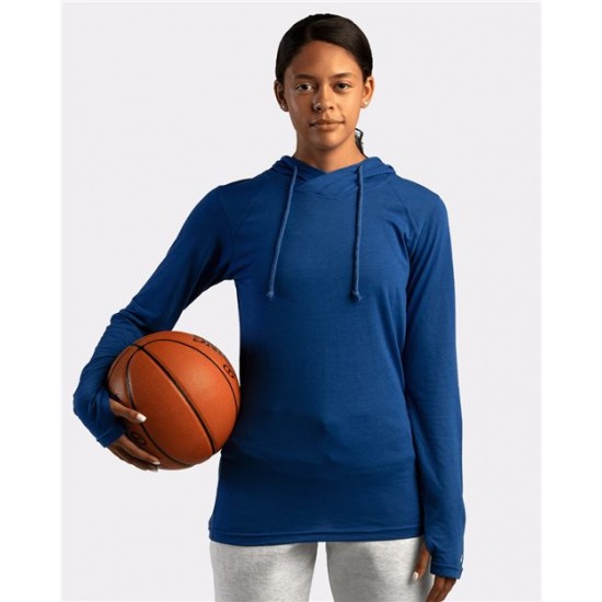 Badger 4965 - Women's Tri-Blend Surplice Long Sleeve Hooded T-Shirt Badger 4965 - Women's Tri-Blend Surplice Long Sleeve Hooded T-Shirt